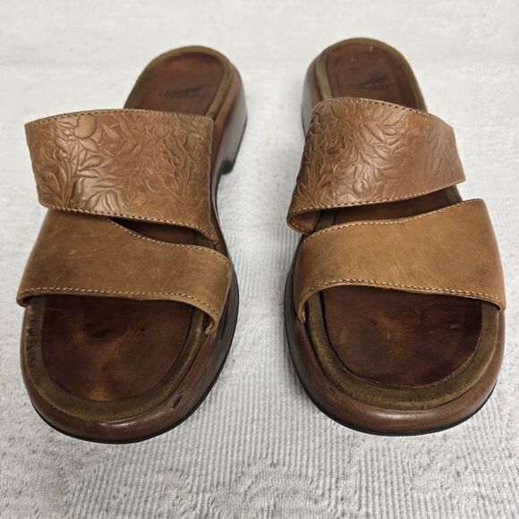 Dansko Brown Leather Chunky Sandals 40 Y2K Boho Cottage Fairycore Coachella 00s - Picture 2 of 9